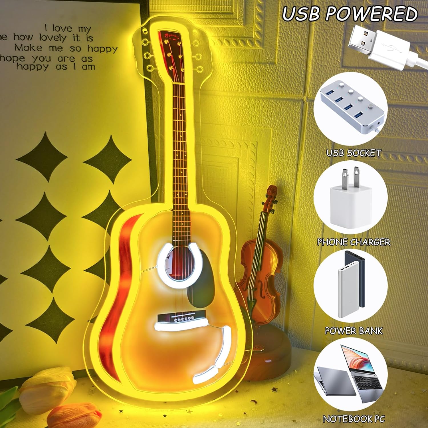 Acoustic Guitar LED Neon Sign  - огляд і ціна Party Games For Christmas